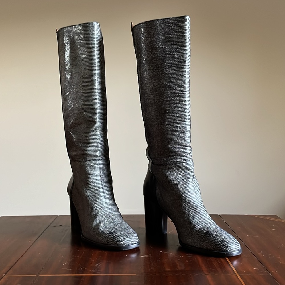 Almost NWT - KUPURI - Black & Snakeskin Boots - 39 EU / 8.5-9 U.S. - Spain